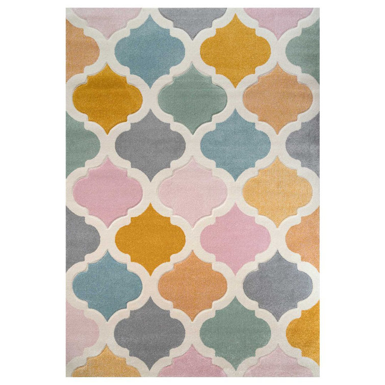 Corrigan Studio Radstock Power Loom Pink/Yellow/Blue Rug Wayfair.co.uk